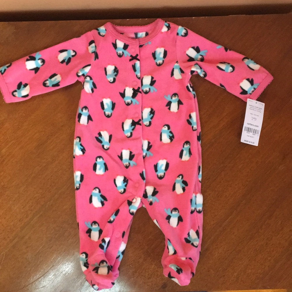 NWT Carter’s Fleece Footie Pajamas - newborn